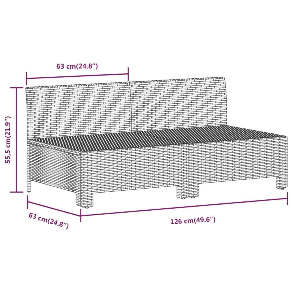 Garden Lounge Set 8 Piece Outdoor Furniture PE Rattan Steel Frame Grey with Cushions