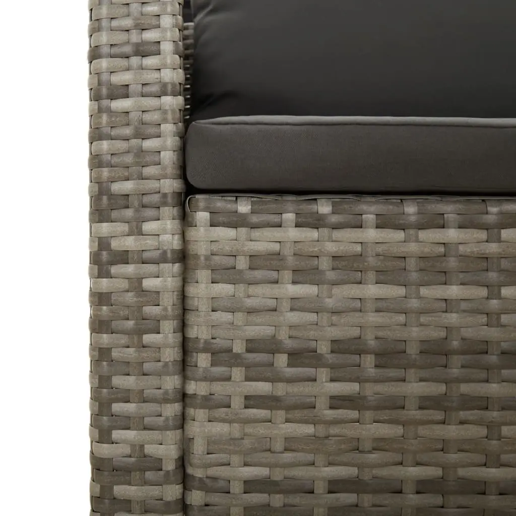 Garden Lounge Set PE Rattan Steel 6 Piece Grey