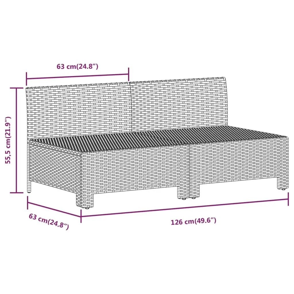 Garden Lounge Set PE Rattan Steel 8 Piece Outdoor Furniture Grey with Cushions