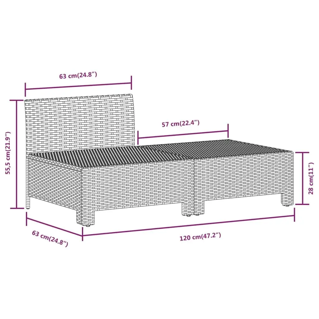 Garden Lounge Set PE Rattan Steel 8 Piece Outdoor Furniture Grey with Cushions