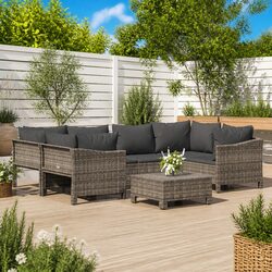 Flexible 7 Piece Garden Lounge Set for Outdoor Use