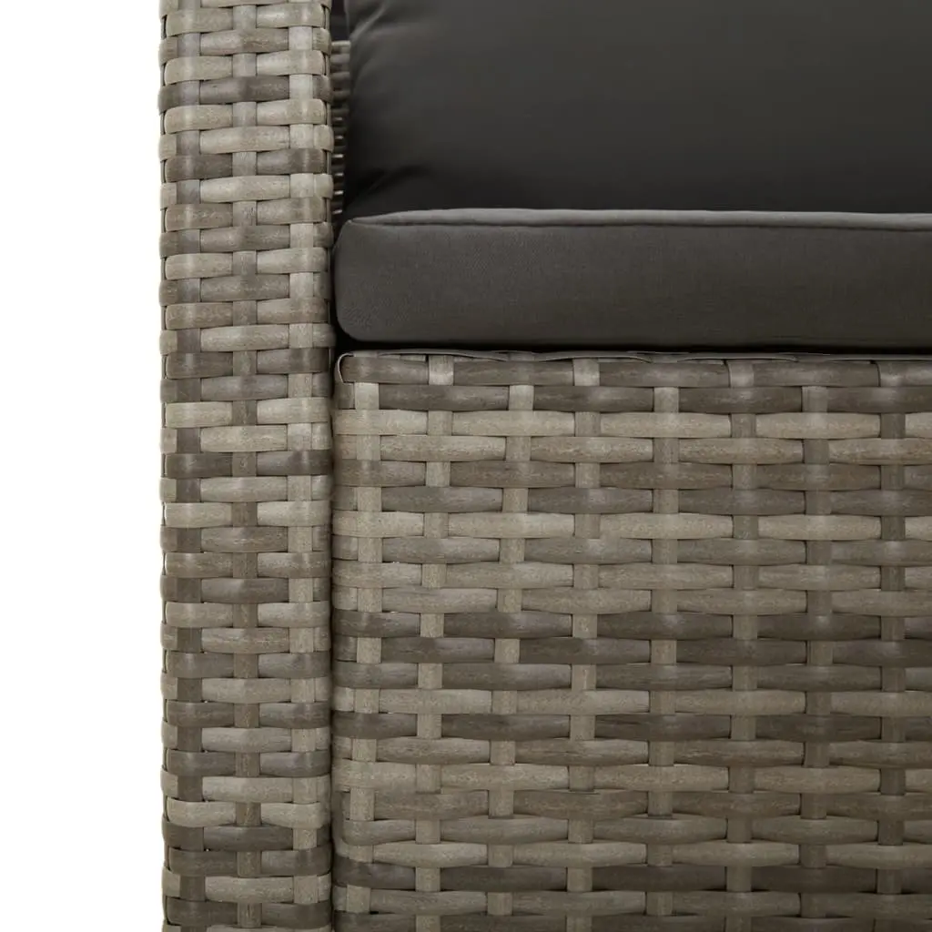 Garden Lounge Set 10 Piece Outdoor Furniture Grey Poly Rattan with Cushions