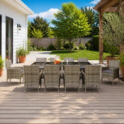 11-Piece Grey Dining Set for Your Outdoor Space