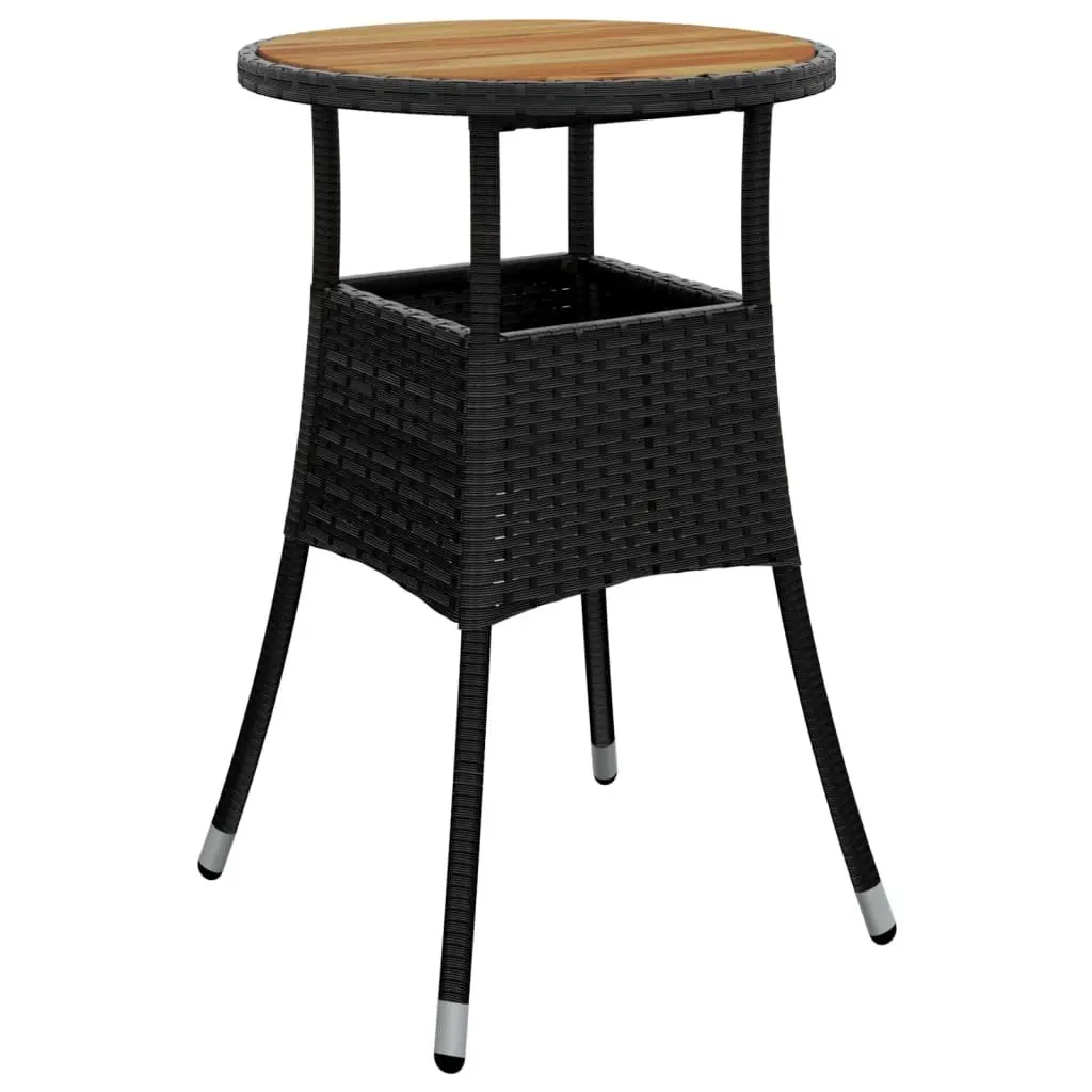 Outdoor Furniture Set 5 Piece Black PE Rattan Chairs with Cushions and Table