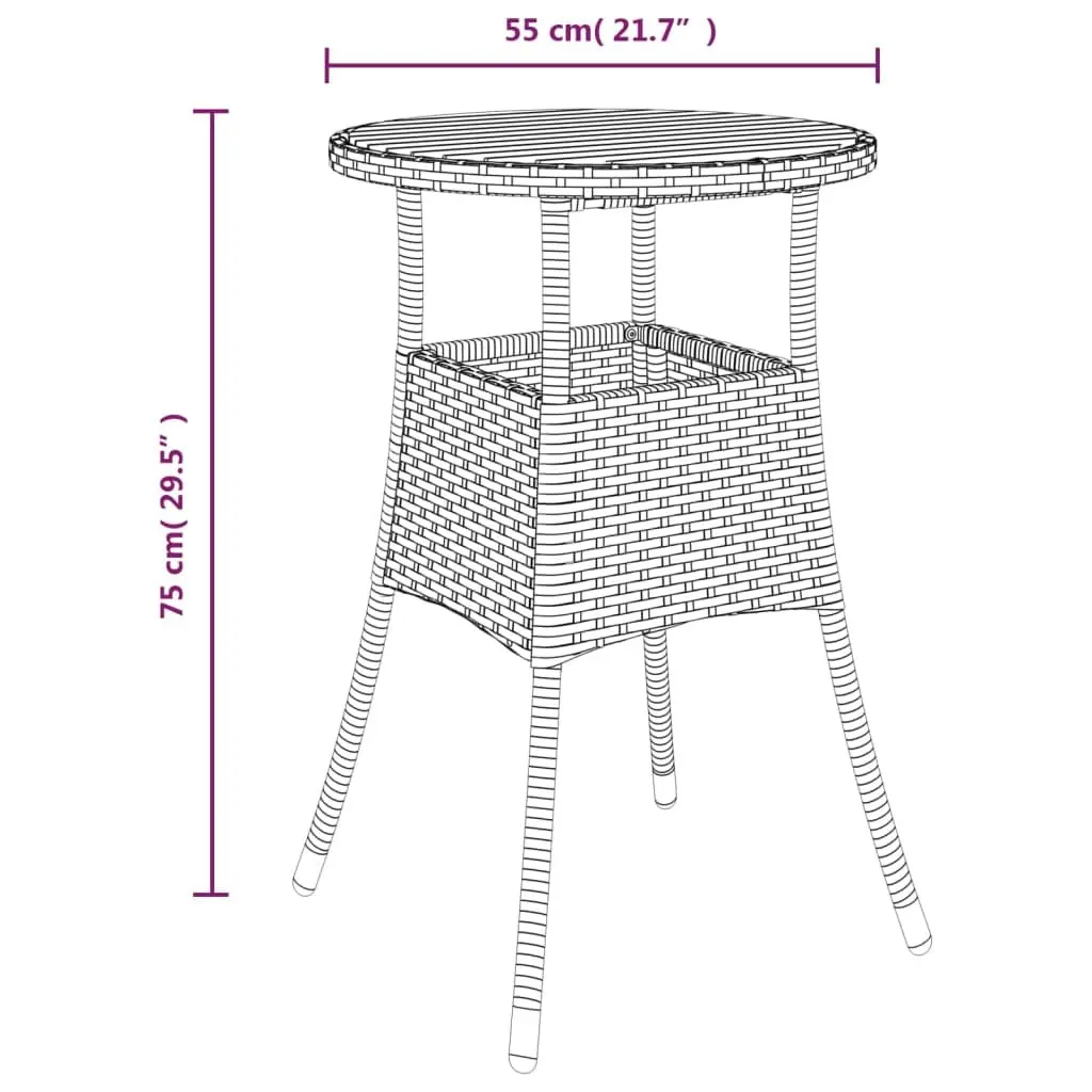 Outdoor Furniture Set 5 Piece Black PE Rattan Chairs with Cushions and Table