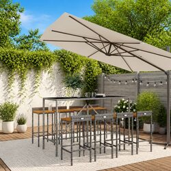 Versatile 9 Piece Outdoor Bar Set for Any Garden