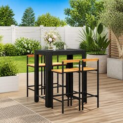 Practical 5 Piece Garden Bar Set for Outdoor Use