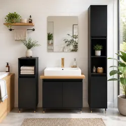 Versatile 3 Piece Bathroom Cabinet Set for Daily Use