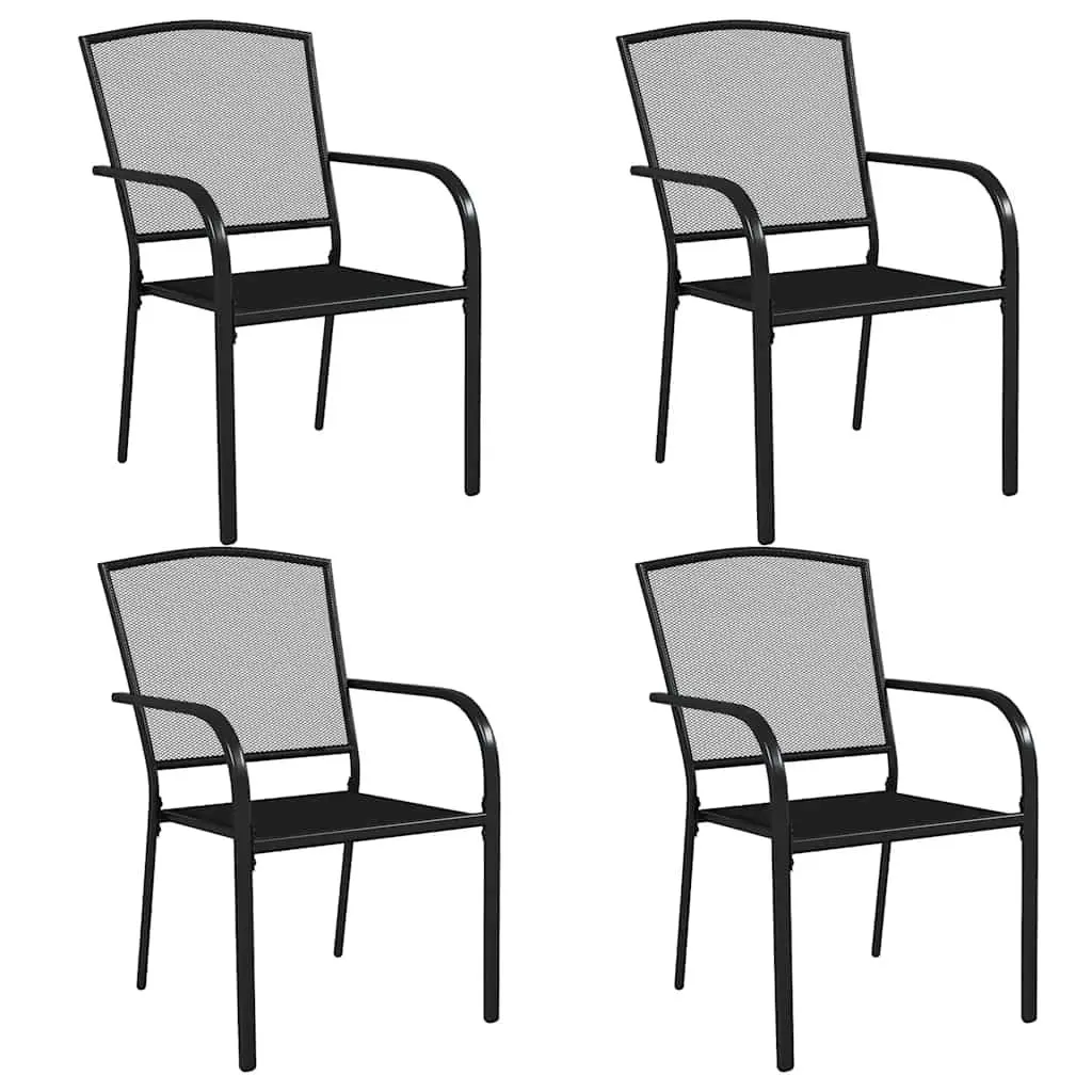 Garden Dining Set 5 Piece Outdoor Furniture Steel Frame Anthracite Patio