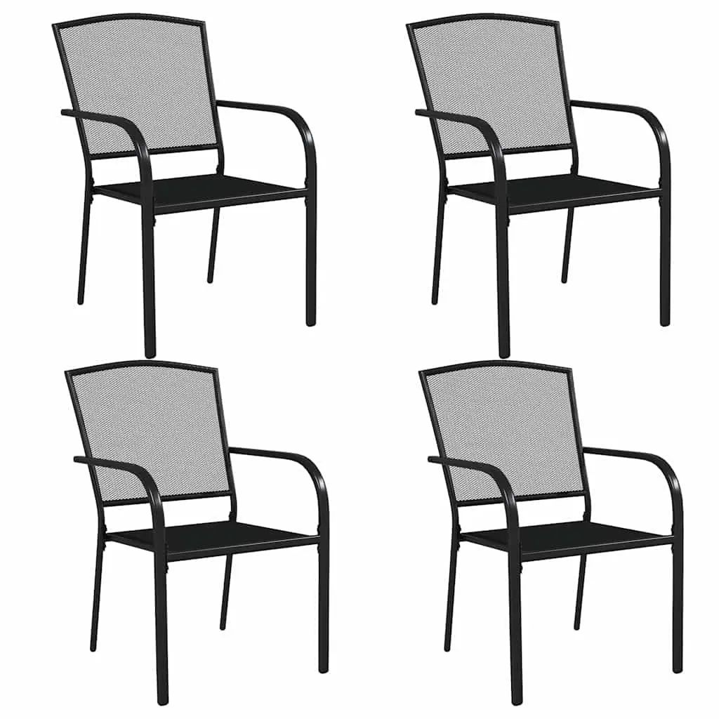 Garden Dining Set 5 Piece Outdoor Patio Furniture Steel Frame Anthracite