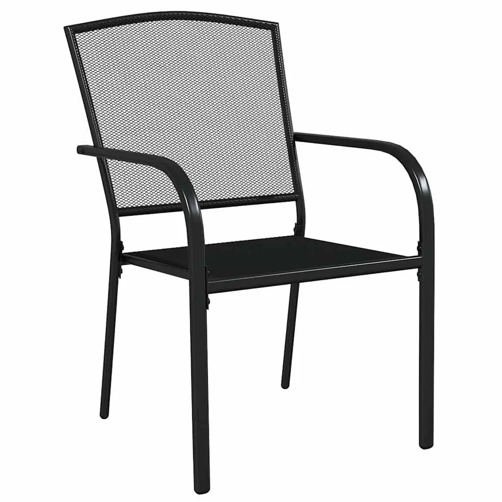 Garden Dining Set 7 Piece Outdoor Furniture Steel Frame Anthracite Patio Chairs