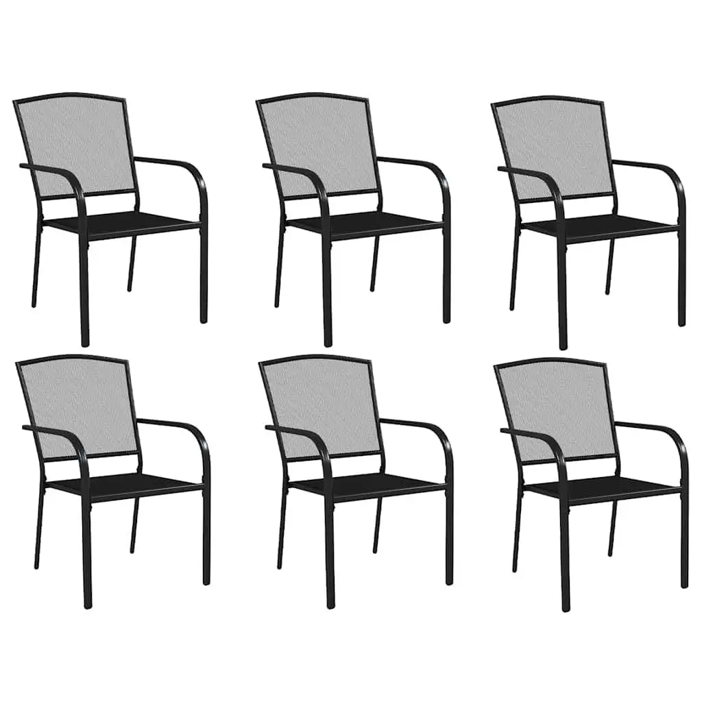 Outdoor Dining Set Steel 7 Piece Anthracite Garden Furniture Patio Table Chairs