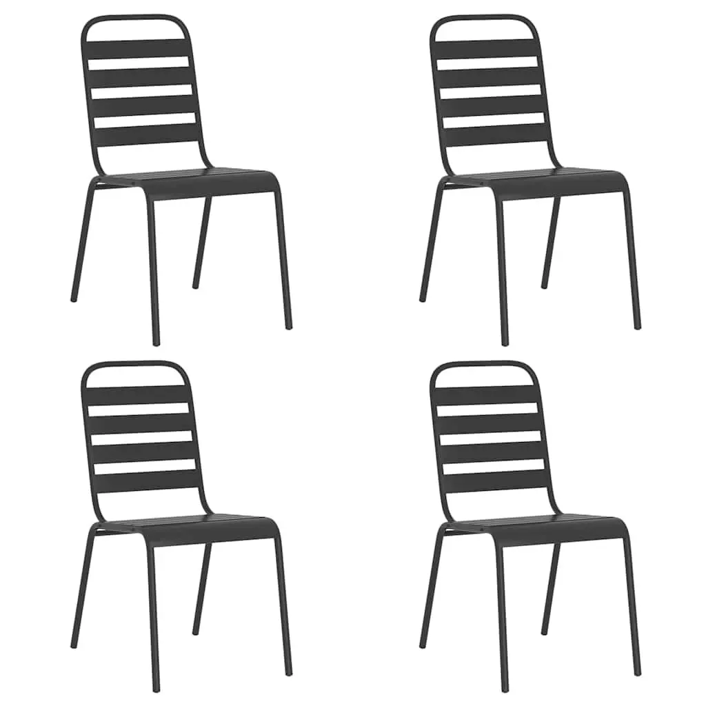 Outdoor Garden Dining Set 5 Piece Steel Frame Anthracite Patio Furniture