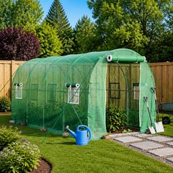 Greenhouse with Steel Frame Green 8m² Garden Plant House 4x2x2m
