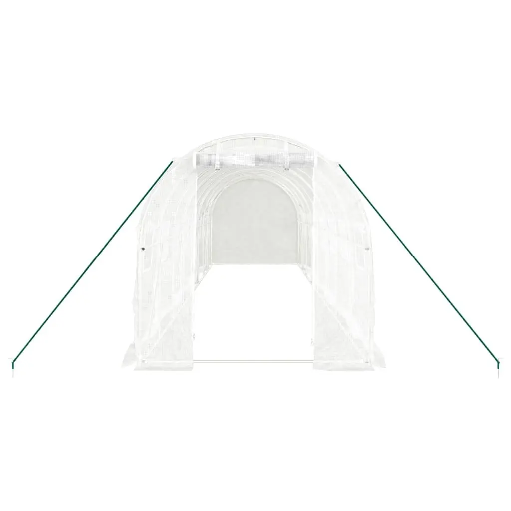 Greenhouse with Steel Frame White 8x2x2m 16m² Garden Plant House Outdoor