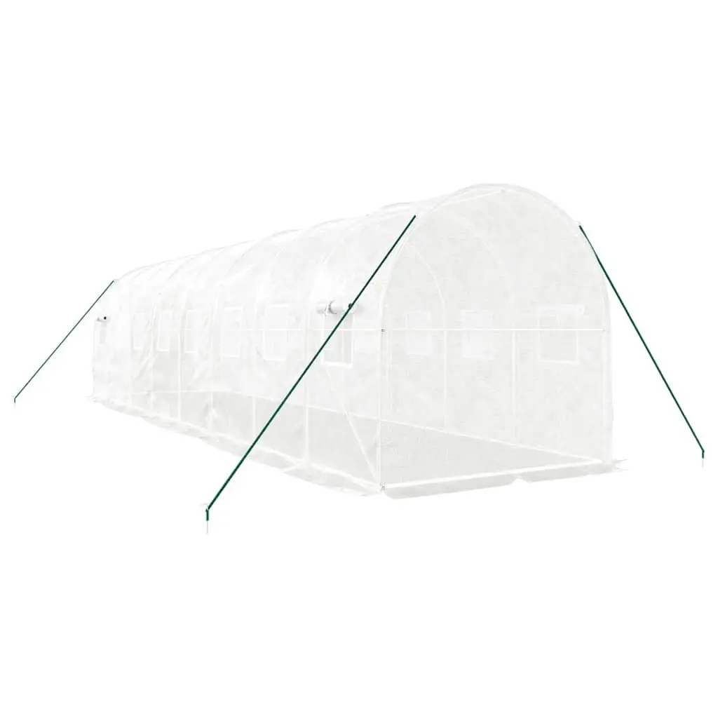 Greenhouse with Steel Frame White 8x2x2m 16m² Garden Plant House Outdoor