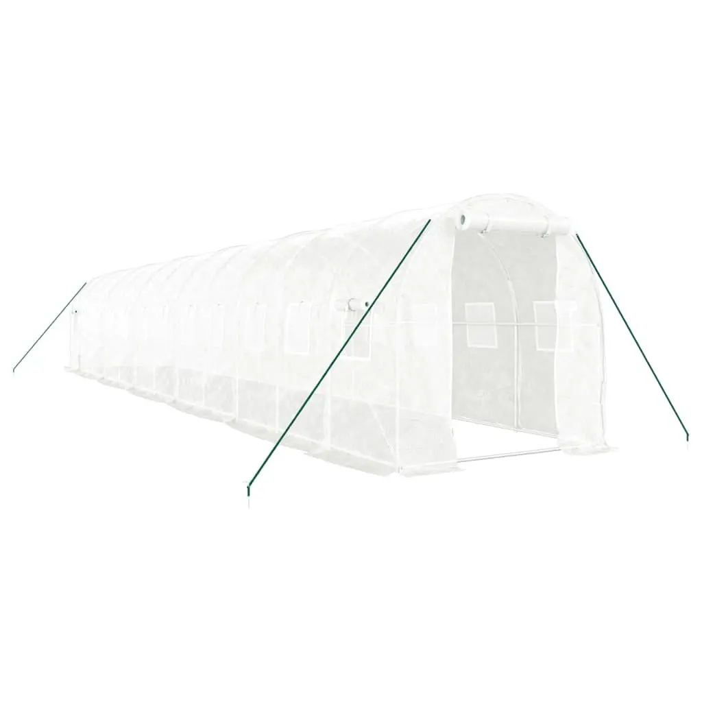 Greenhouse Steel Frame White 24 m² Portable Outdoor Plant House
