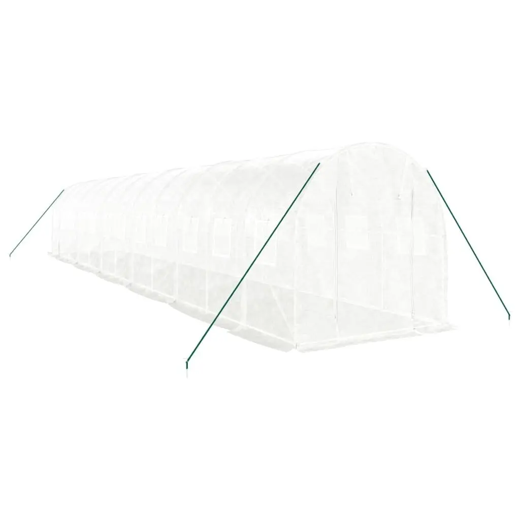 Greenhouse Steel Frame White 24 m² Portable Outdoor Plant House