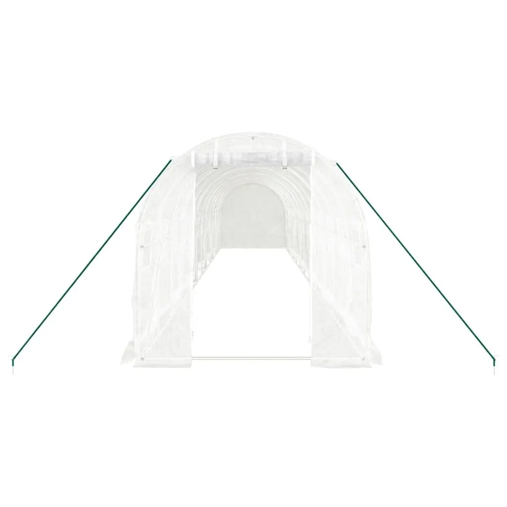 Greenhouse Steel Frame White 24 m² Portable Outdoor Plant House
