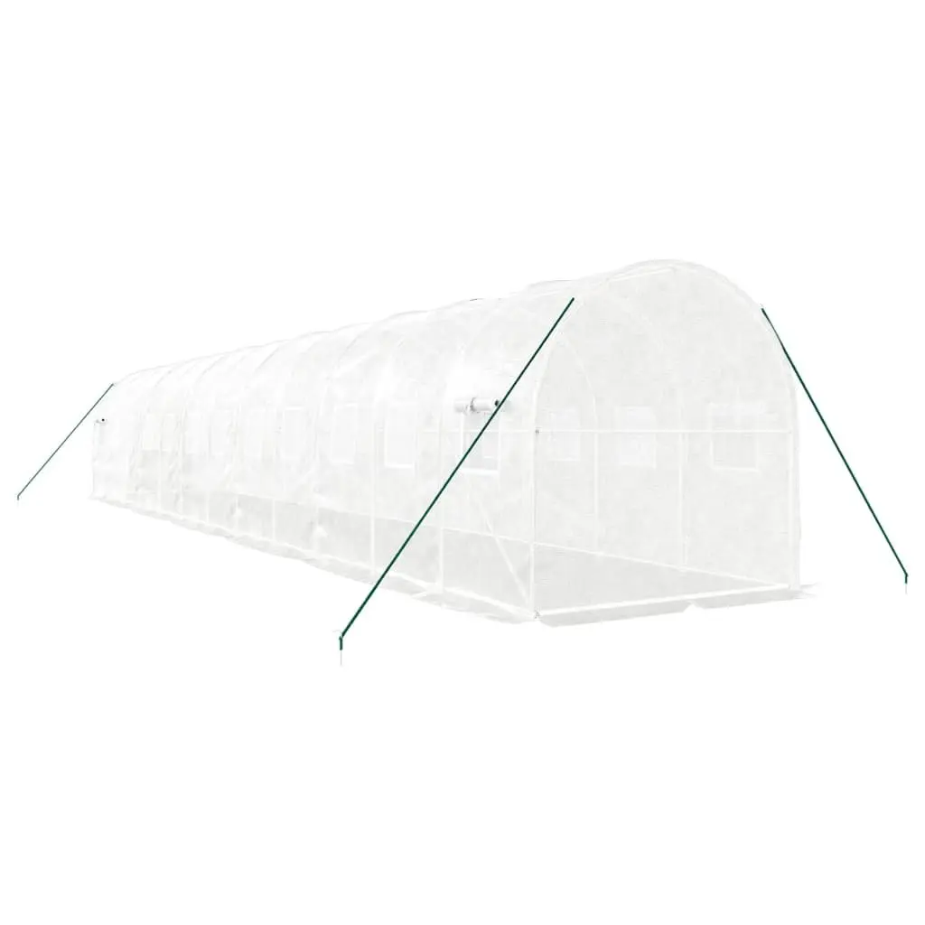 Greenhouse Steel Frame White 24 m² Portable Outdoor Plant House