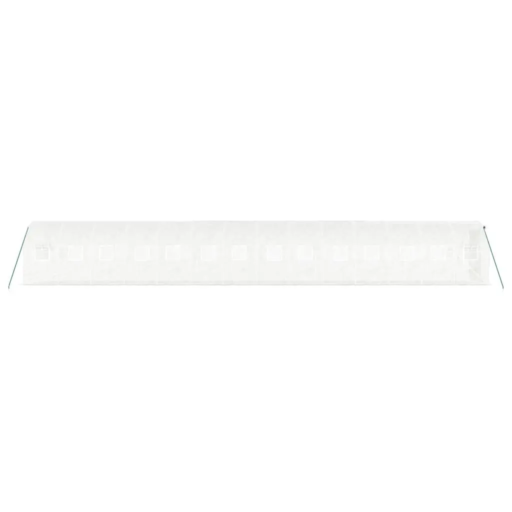 Greenhouse Garden Plant House UV Resistant Cover White Steel Frame 14x2x2m 28m²