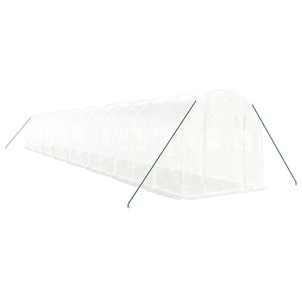 Greenhouse with Steel Frame White 32m² Garden Plant House 16x2x2m