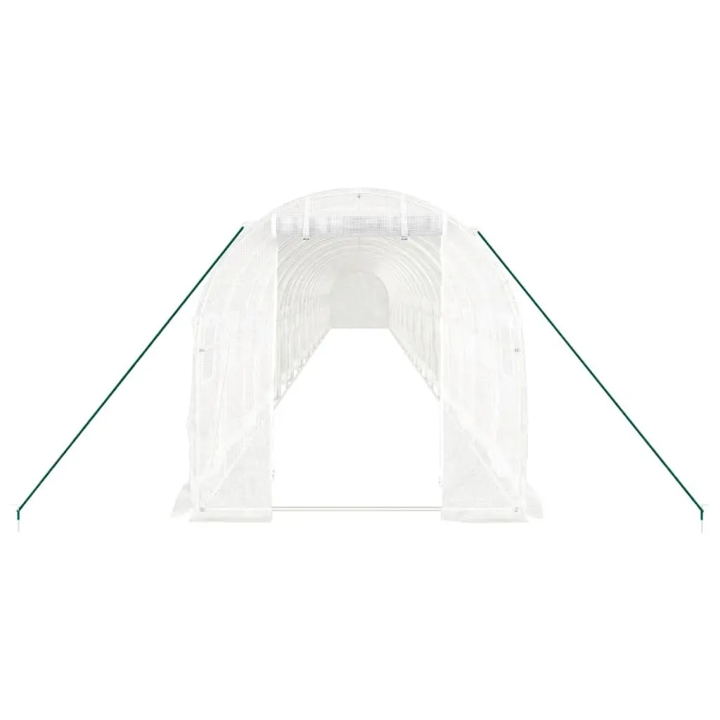 Greenhouse Steel Frame 22x2x2 m White Polyethylene Cover 44 m² Tunnel Garden Plant House