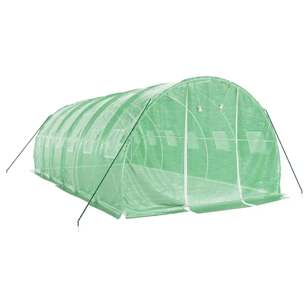 Greenhouse Steel Frame 6x3x2m Green PE Cover 18m²