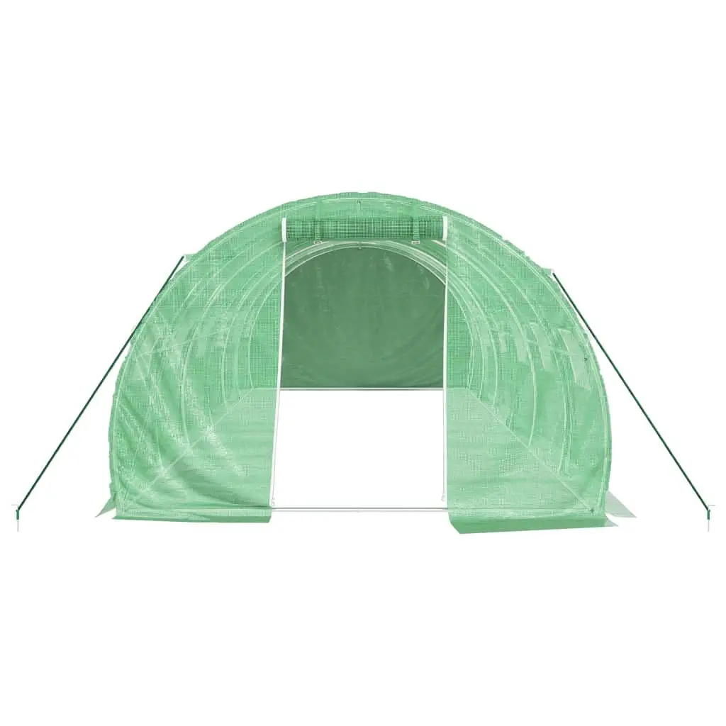 Greenhouse Steel Frame 6x3x2m Green PE Cover 18m²