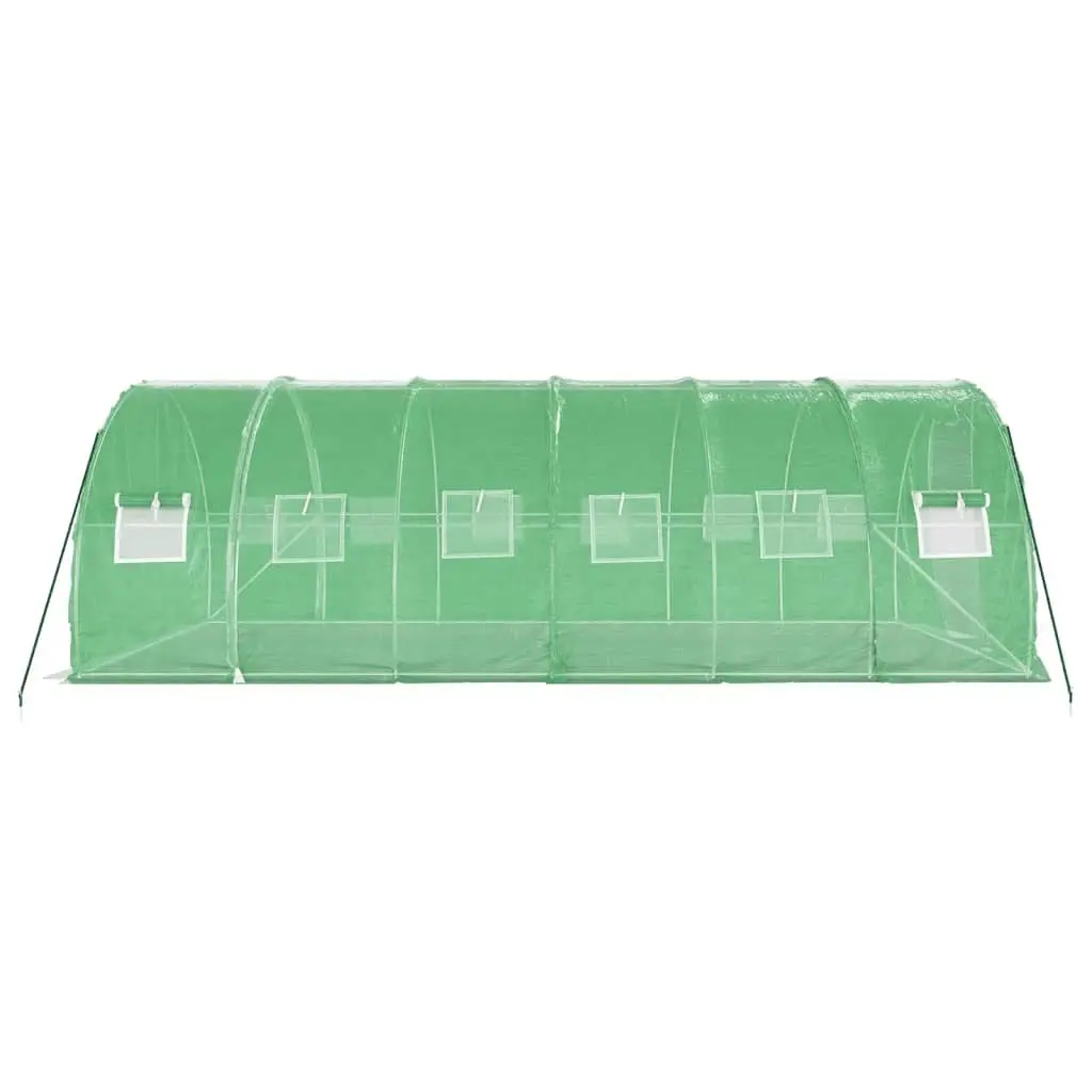 Greenhouse Steel Frame 6x3x2m Green PE Cover 18m²