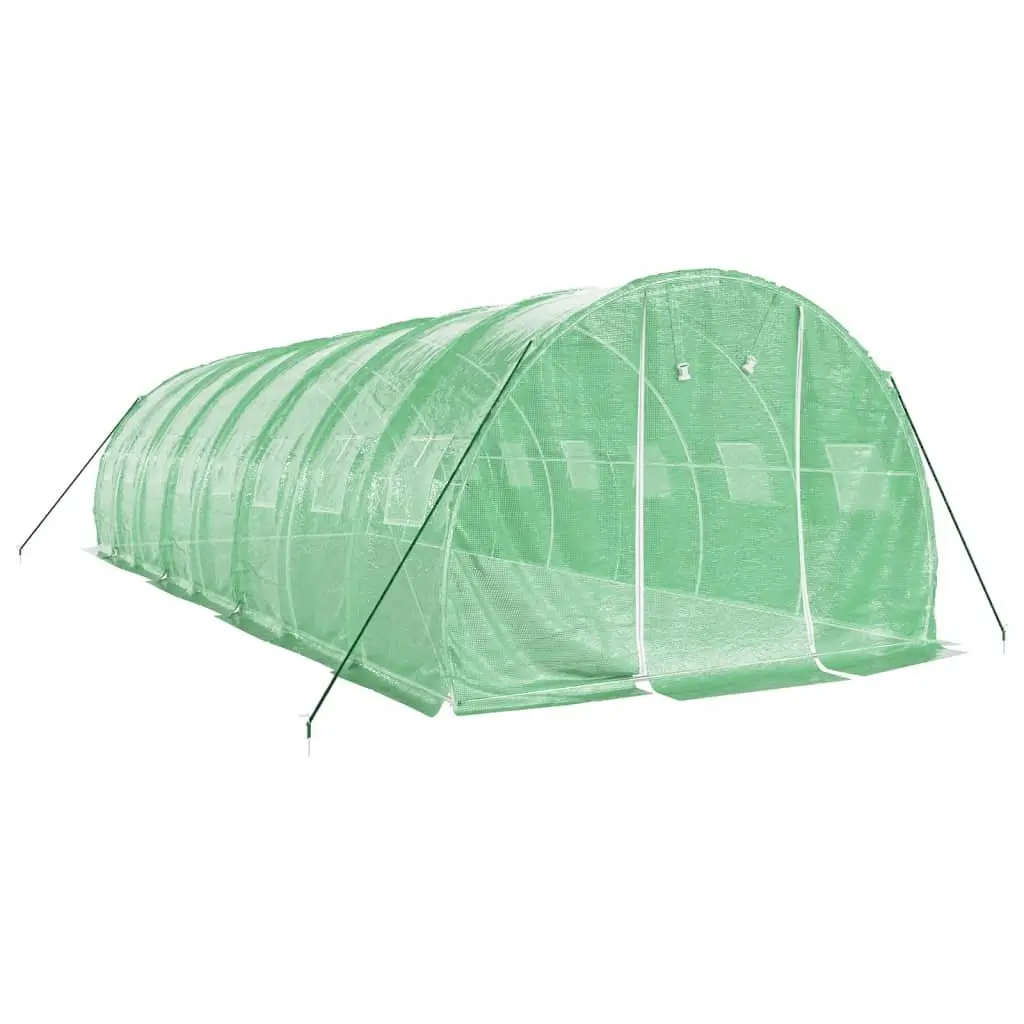 Greenhouse Steel Frame 8x3x2 m Green PE Cover