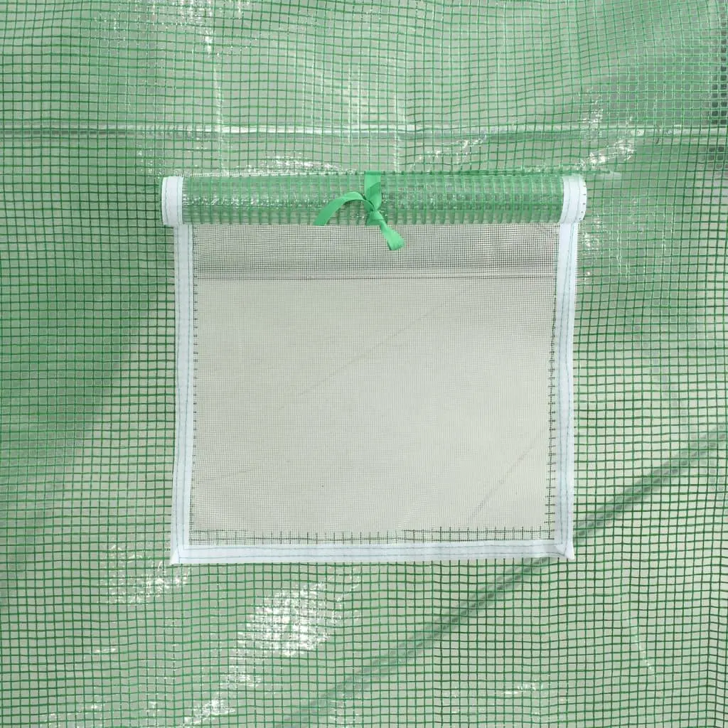 Greenhouse Steel Frame 8x3x2 m Green PE Cover