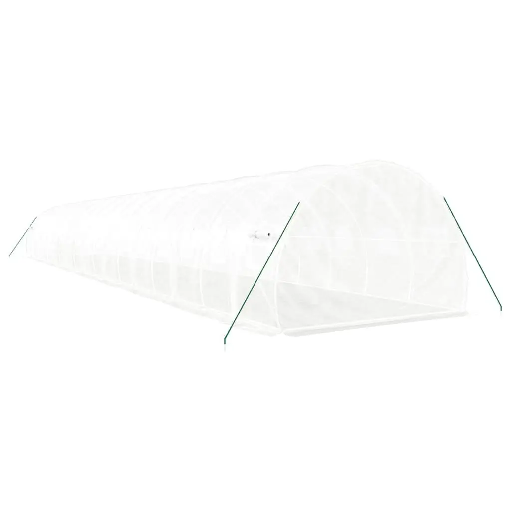 Greenhouse PE Cover White Steel Frame 18x3x2m Durable Garden Plant House