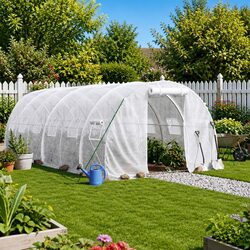 Functional 66m² Greenhouse with Roll-up Door