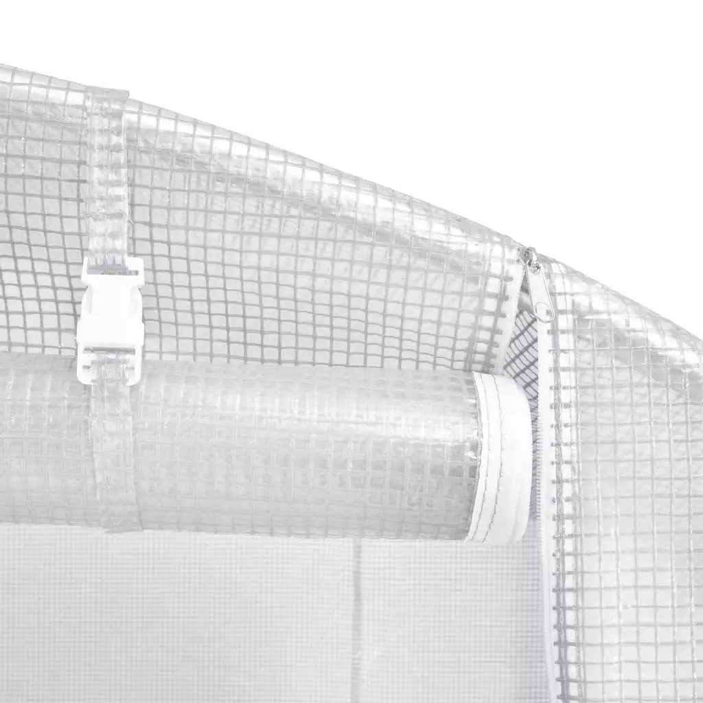 Greenhouse Steel Frame White PE Cover 4m x 4m x 2m Garden Plant House