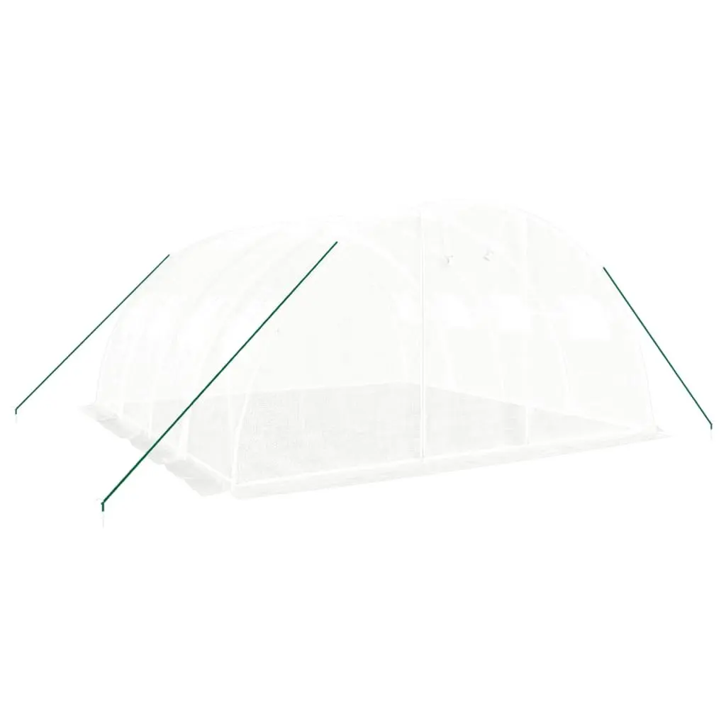 Greenhouse Steel Frame White PE Cover 4m x 4m x 2m Garden Plant House