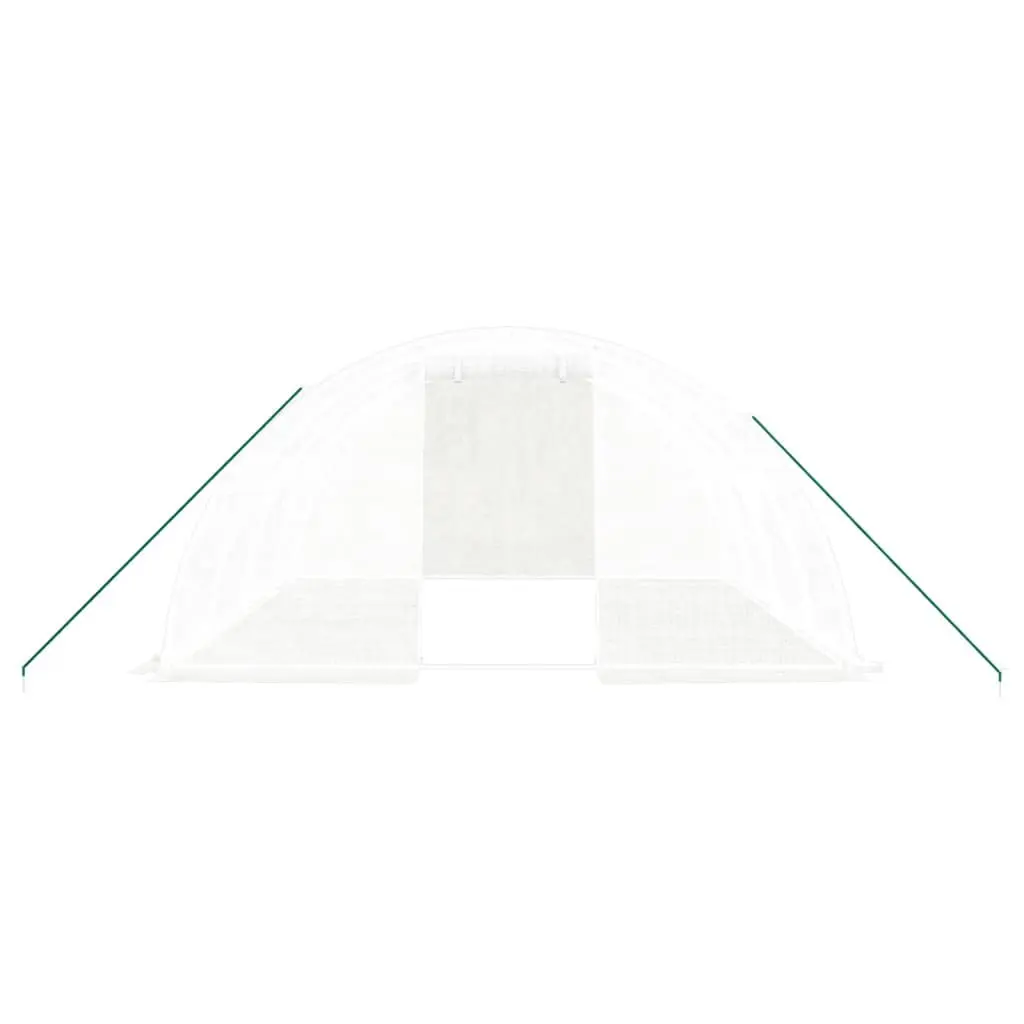 Greenhouse Steel Frame White PE Cover 4m x 4m x 2m Garden Plant House