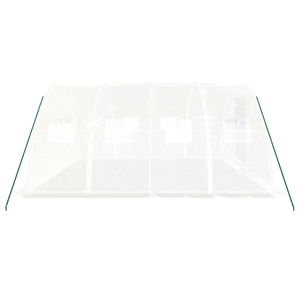 Greenhouse Steel Frame White PE Cover 4m x 4m x 2m Garden Plant House