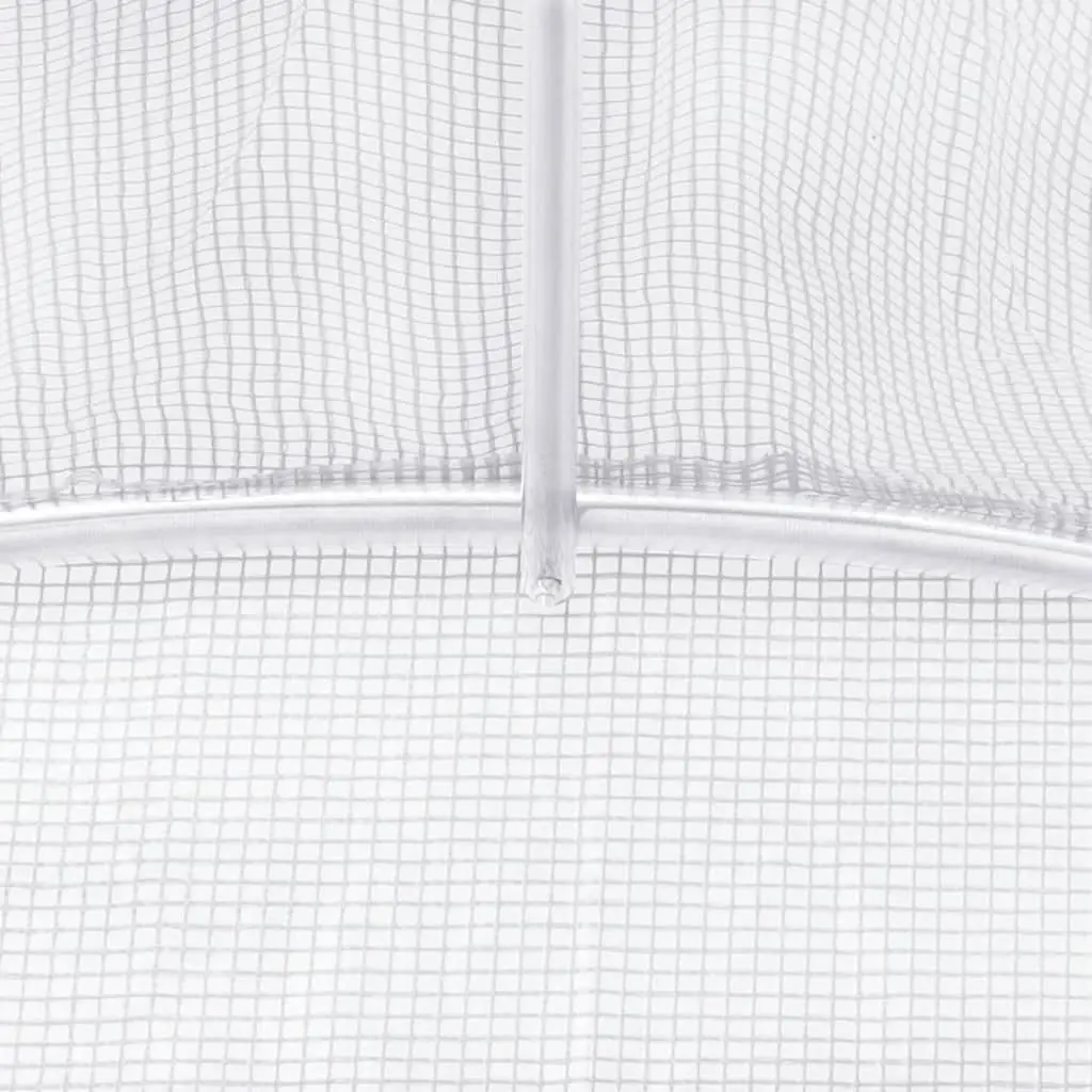Greenhouse Steel Frame White PE Cover 4m x 4m x 2m Garden Plant House