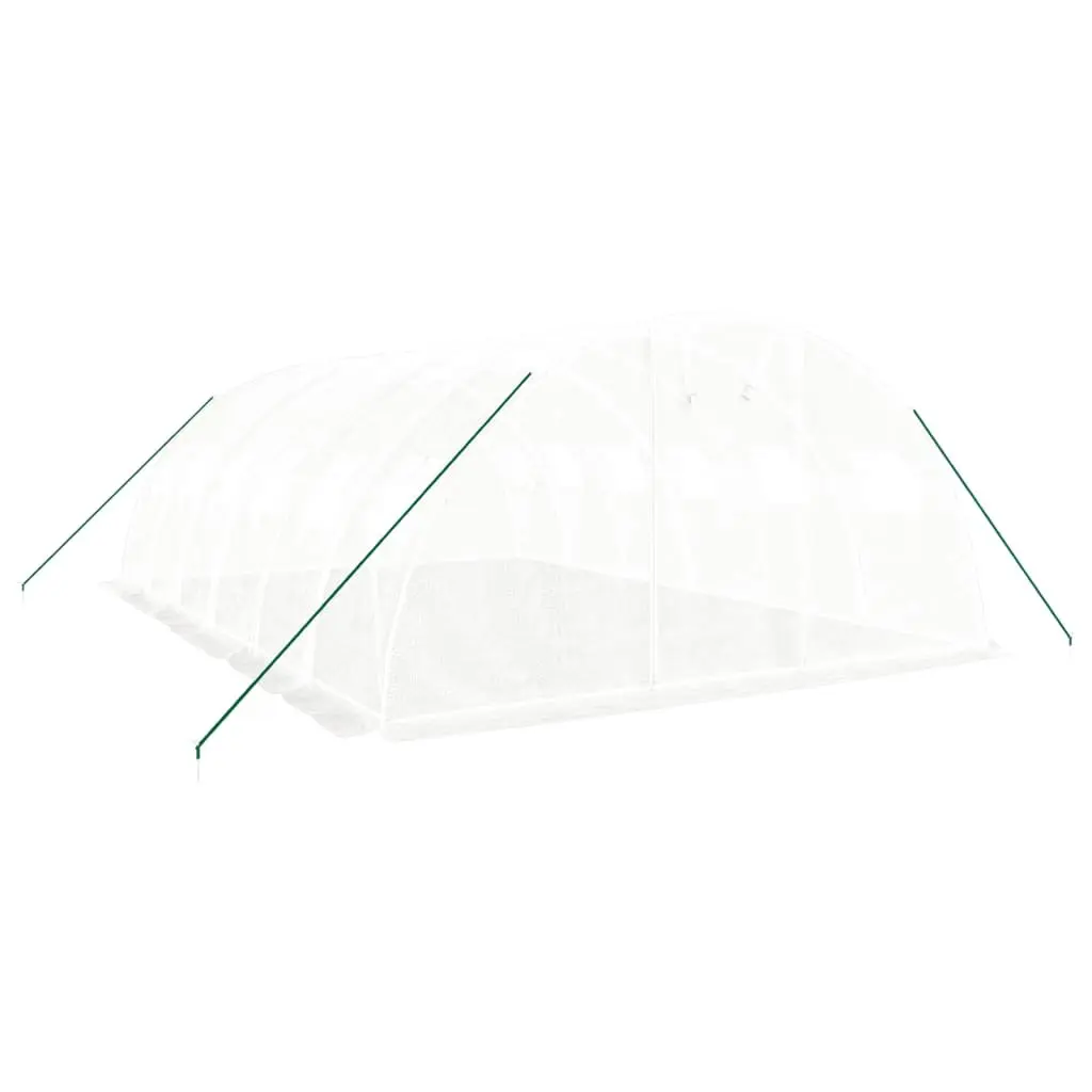 Greenhouse White PE Cover Steel Frame 6m x 4m x 2m Garden Plant House