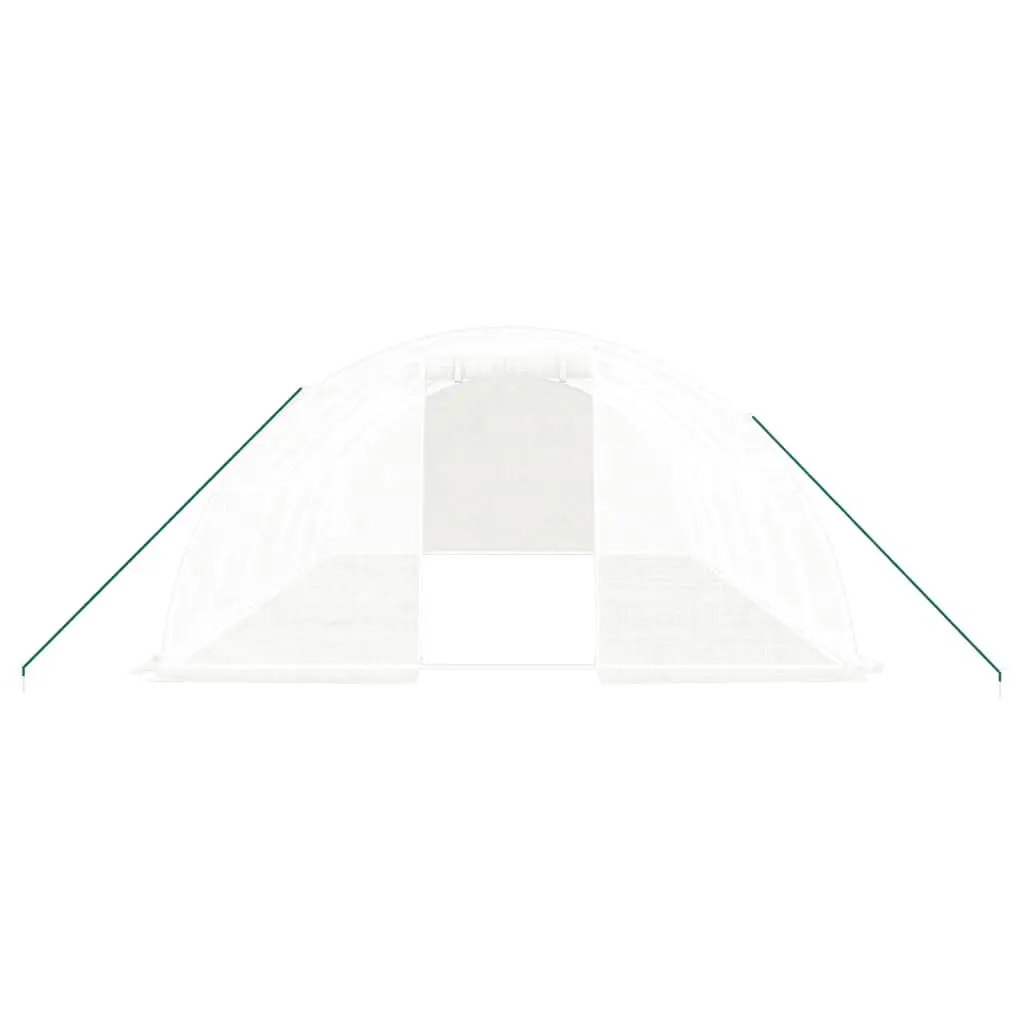 Greenhouse White PE Cover Steel Frame 6m x 4m x 2m Garden Plant House