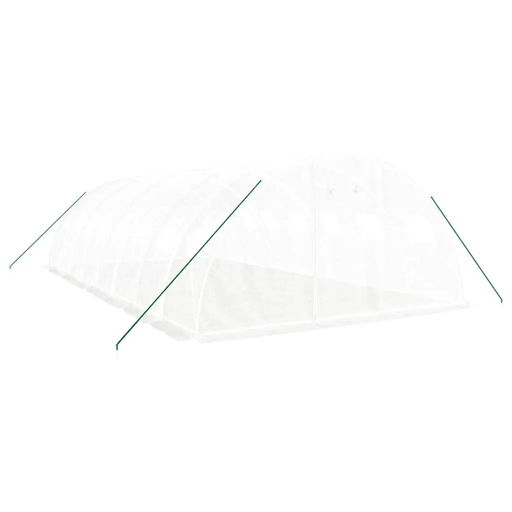 Greenhouse Steel Frame 8x4x2m White PE Cover 32m² UV Protection