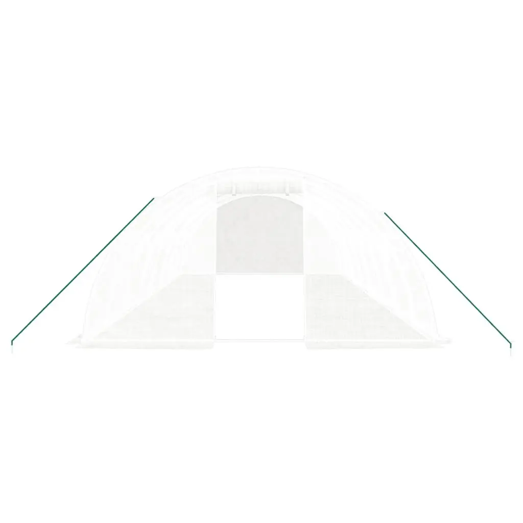 Greenhouse Steel Frame 8x4x2m White PE Cover 32m² UV Protection
