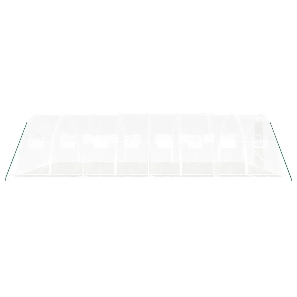 Greenhouse Steel Frame 8x4x2m White PE Cover 32m² UV Protection