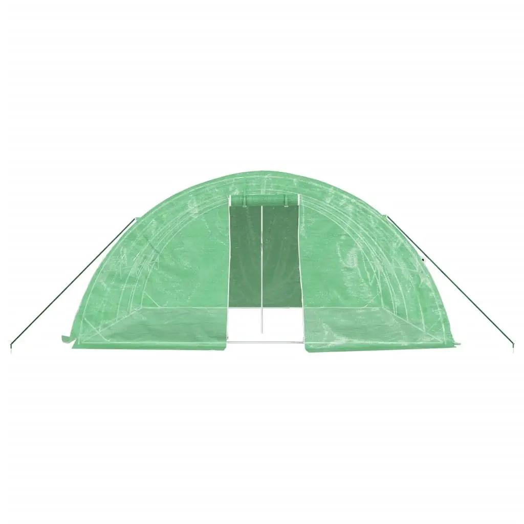Greenhouse 20m² Steel Frame Green Garden Plant House 5x4x2.3m Roll-up Door