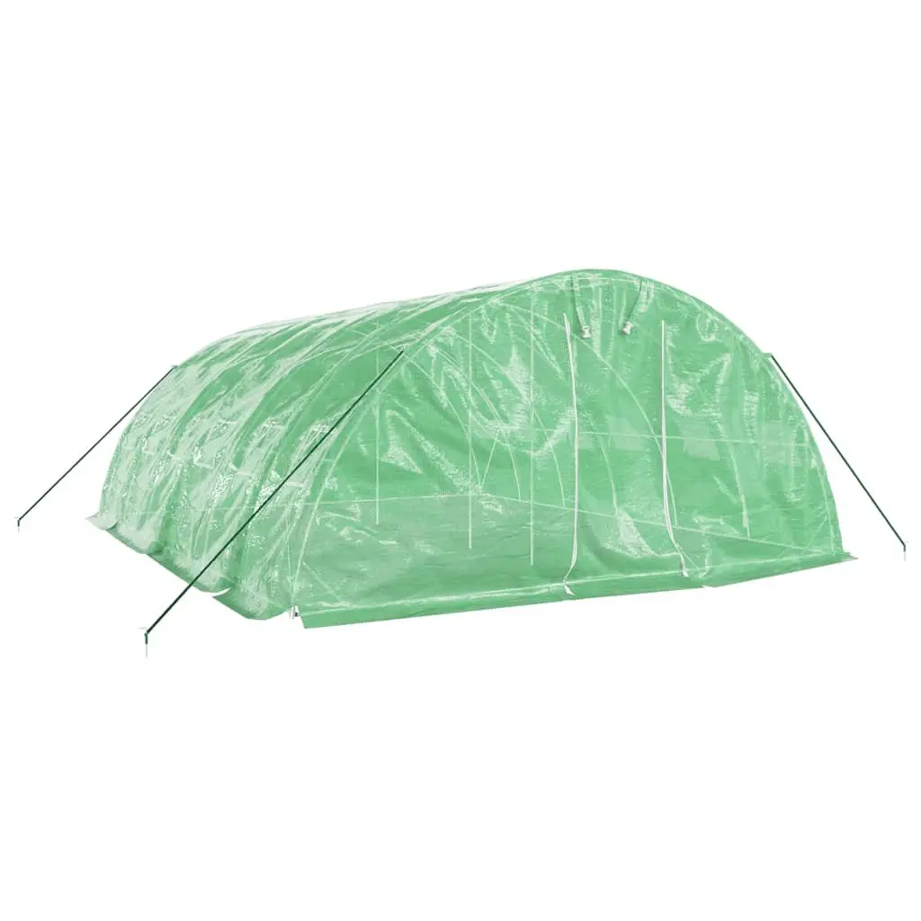 Greenhouse Steel Frame PE Cover 6x5x2.3m Green