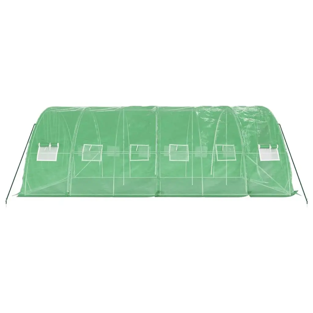 Greenhouse Steel Frame PE Cover 6x5x2.3m Green