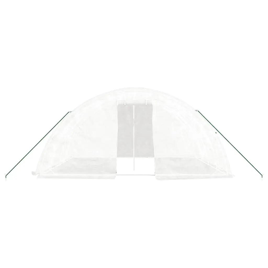Greenhouse Steel Frame 5x4x2.3m White PE Cover Outdoor Plant House 20m²