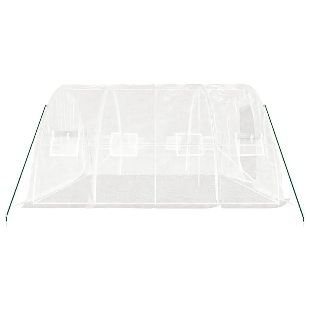 Greenhouse Steel Frame 5x4x2.3m White PE Cover Outdoor Plant House 20m²