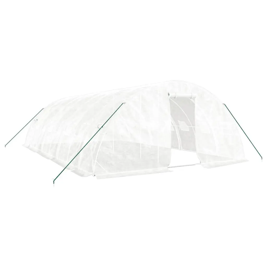 Greenhouse Steel Frame 8x5x2.3 m White 40 m² Portable Garden Plant House